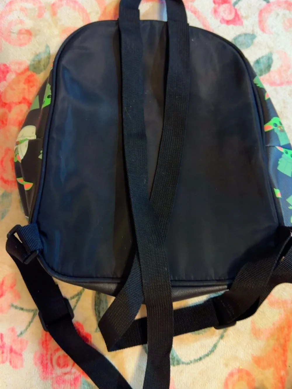 Star Wars Green Grogu Pattern Black Kids Backpack